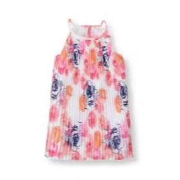 Janie & Jack Floral Rose Chiffon Sleeveless Pleat Swing Dress 2T - Picture 1 of 6